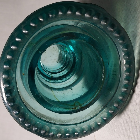 Vintage 1920s Hemingray No 40 Insulator Aqua Blue Green Collectible Glass - Picture 3 of 6